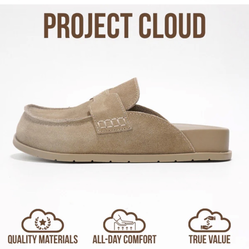 PROJECT Cloud Genuine Suede Womens Clogs - Picture 3 of 5